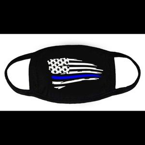 Thin police line flags Face mask